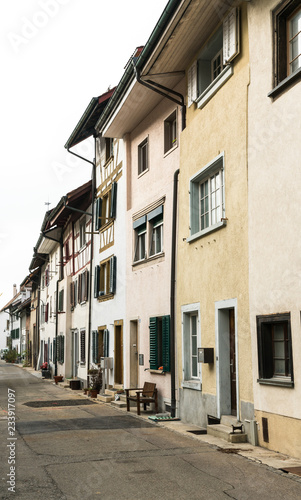 Neunkirch  SH   Switzerland - November 10  2018  historic village of Neunkirch in the Klettgau with details of the typical architectural style and historic buildings