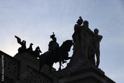 View of the altar of the homeland, located in Piazza Venezia. Rome, Italy
