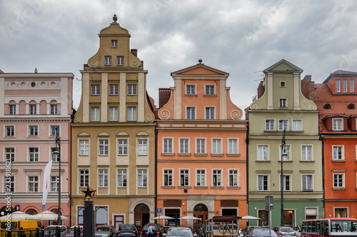 Historic homes in the center of Wroclaw