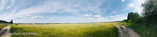 landscape with road and clouds