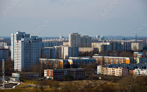 multistorey houses in marzahn,, berlin, germany