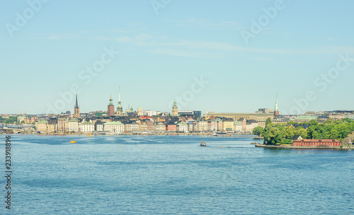 Fototapeta Naklejka Na Ścianę i Meble -  Hafen und Stadtansicht von Stockholm, Schweden