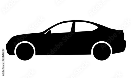 Car symbol icon - black, 2d, isolated - vector