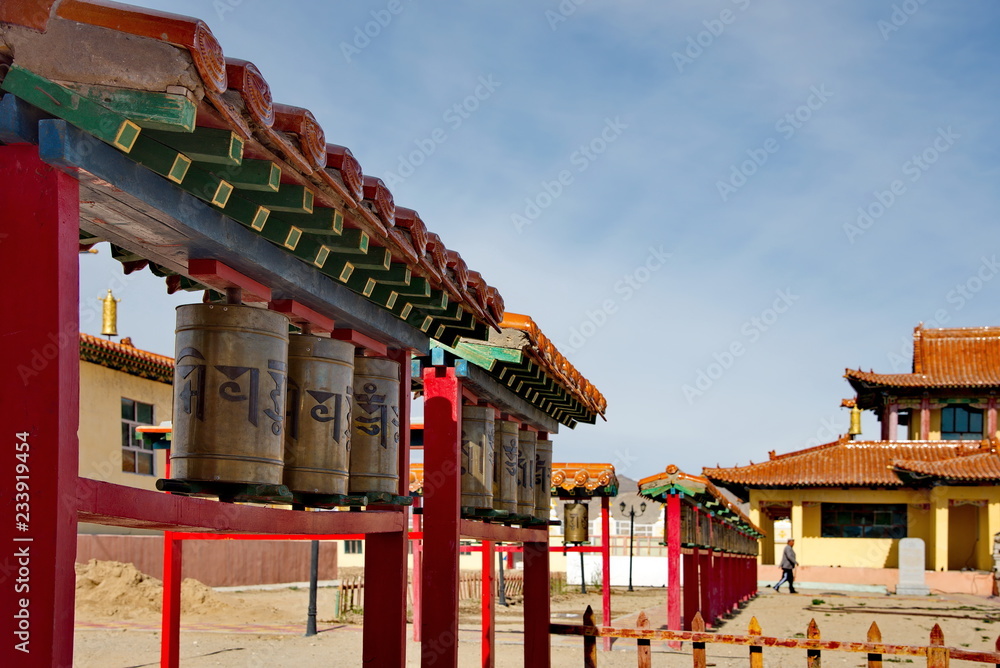 Western Mongolia. Buddhist monastery Gandantegchilen in Hovd. Western Mongolia. Buddhist monastery Gandantegchilen in Hovd.