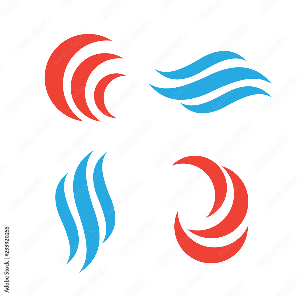 Naklejka premium Wave emblems vector. Ocean water abstract vector isolated logos