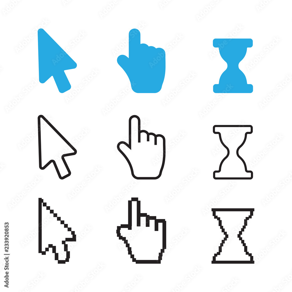 Arrow web cursors. Arrow cursor pixel for web digital Arrow web cursors. Arrow cursor pixel for web digital