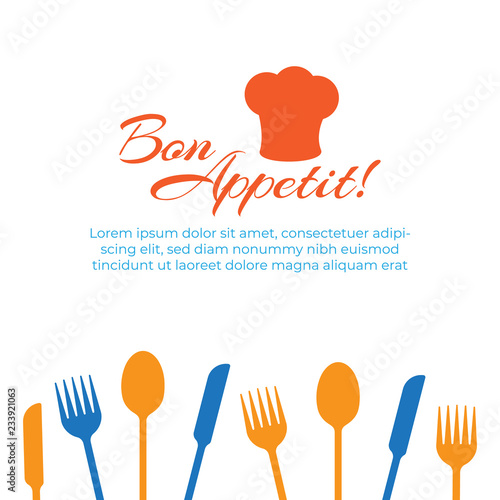 Bon appetit banner. Vintage food poster design