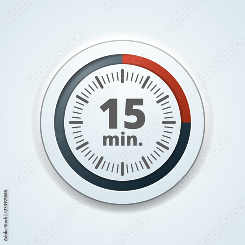 15 Minutes Time button illustration photo