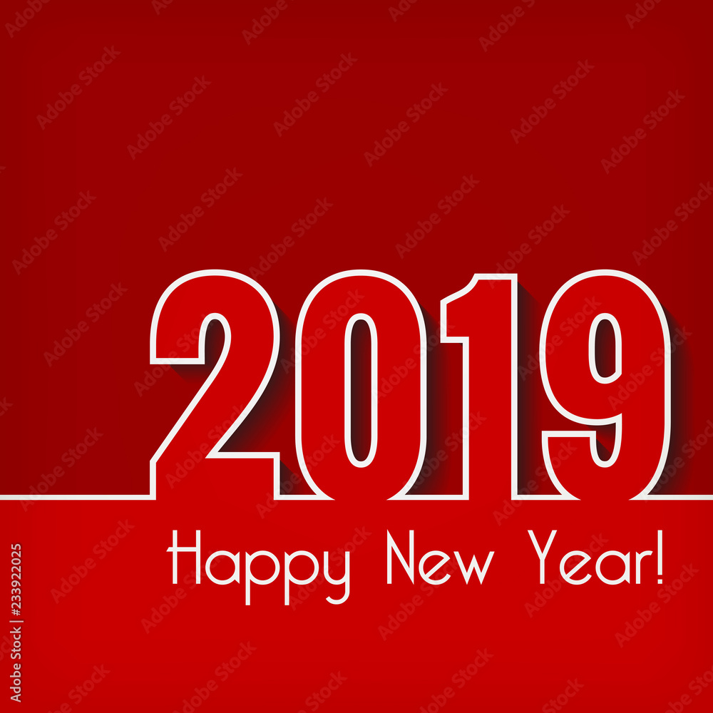 Happy New Year 2019. Creative greeting card template. Happy New Year 2019. Creative greeting card template.