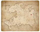 treasure medieval pirates map page isolated