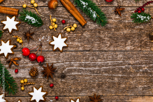 Christmas Background with Holiday Decorations Background with Space for Text