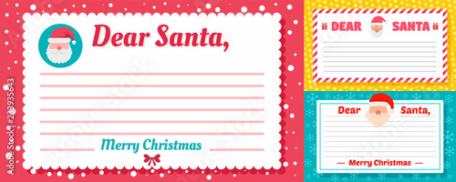 Santa letter banner set. Flat illustration of santa letter vector banner set for web design