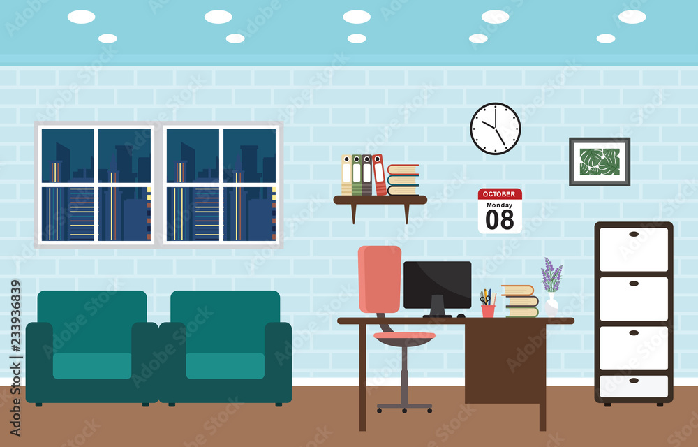 Office Work Workplace Workspace Table Desk Interior Room Office Work Workplace Workspace Table Desk Interior Room