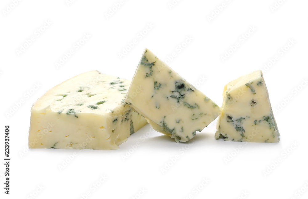 Blue cheese isolated on white background Blue cheese isolated on white background