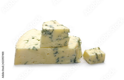 Blue cheese isolated on white background