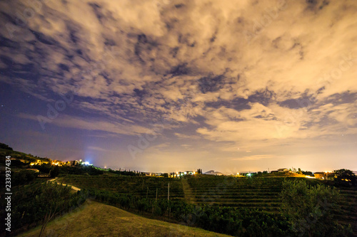 Evening in the vineyard of Rosazzo during a moon eclipse © zakaz86