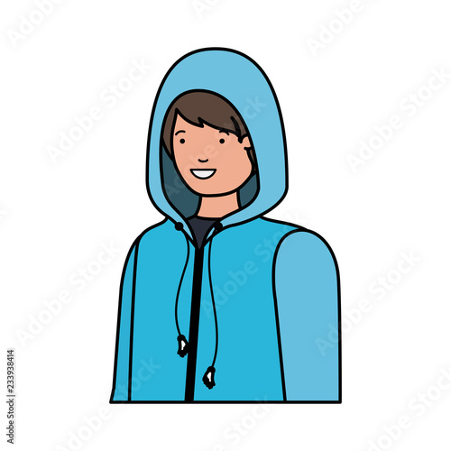 young man with winter clothes avatar character