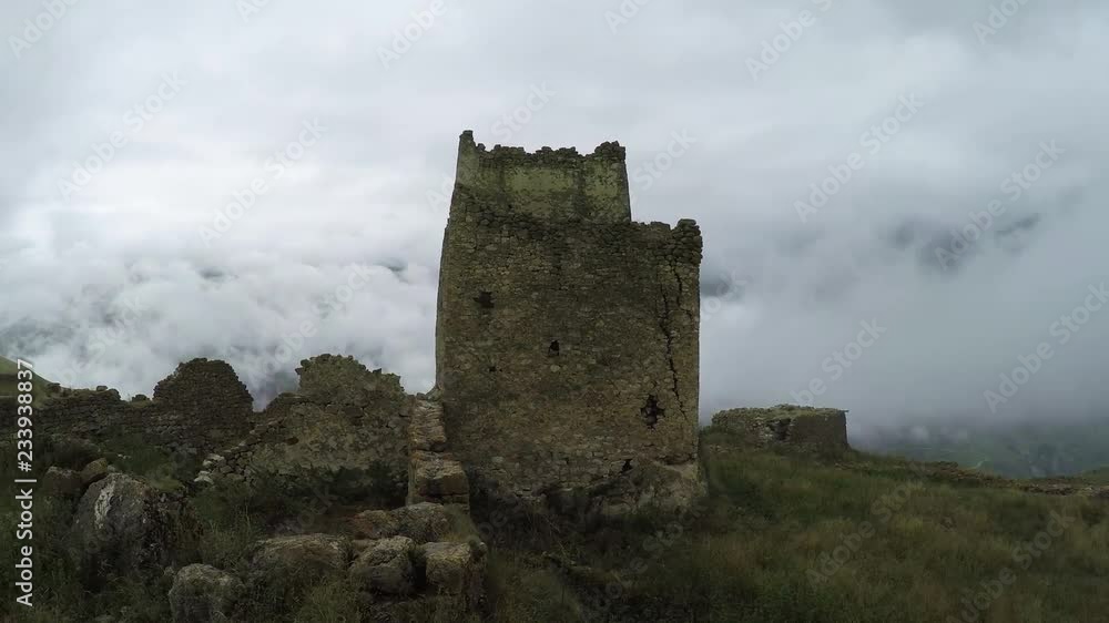 Caucasus. Ossetia. Digora gorge. Battle Tower. Caucasus. Ossetia. Digora gorge. Battle Tower.