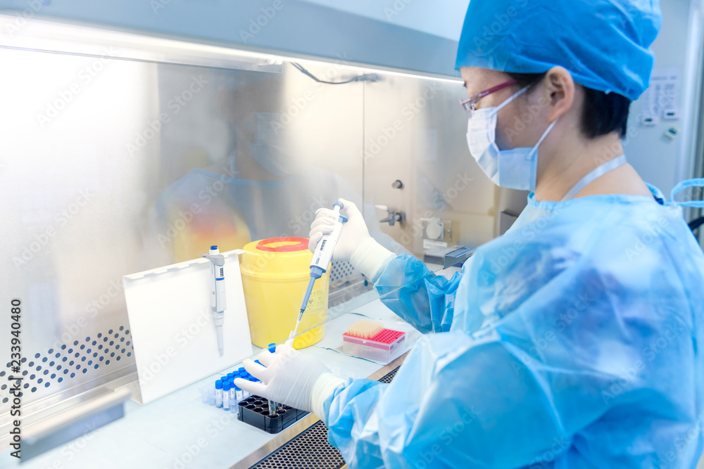 Female scientist in the CDC laboratory Female scientist in the CDC laboratory