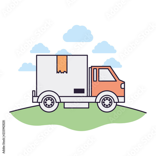 car carrying gift box isolated icon © grgroup