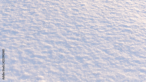 Empty snow background, even layer of snow, light background, texture © MiaStendal