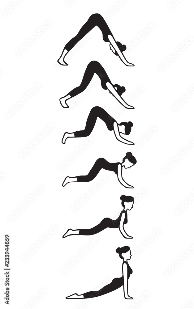 Downward to upward facing dog yoga flow Downward to upward facing dog yoga flow