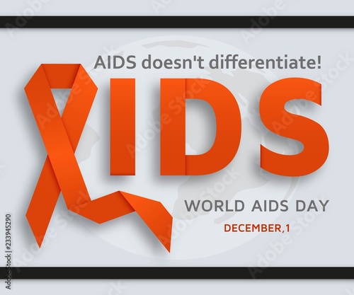 World AIDS day background with red ribbon
