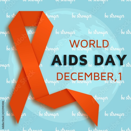 World AIDS day background with red ribbon