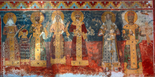 Christian fresco in the monastery Church of our lady Barakoni