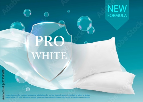 Vector realistic banner with laundry.