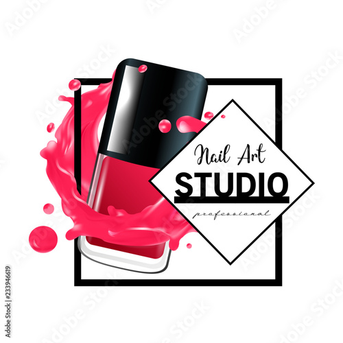 Nail Art studio logo design template.