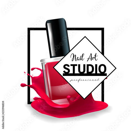 Nail Art studio logo design template.