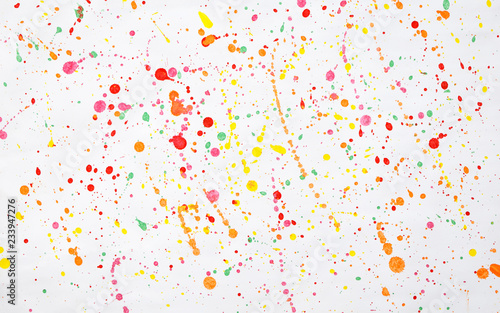 Watercolor splatters. Abstract splatter multicolor on white background