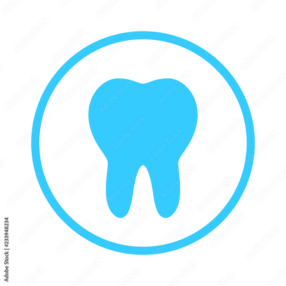 teeth icon, dentist flat vector symbol, a healthy tooth isolated on blue background teeth icon, dentist flat vector symbol, a healthy tooth isolated on blue background