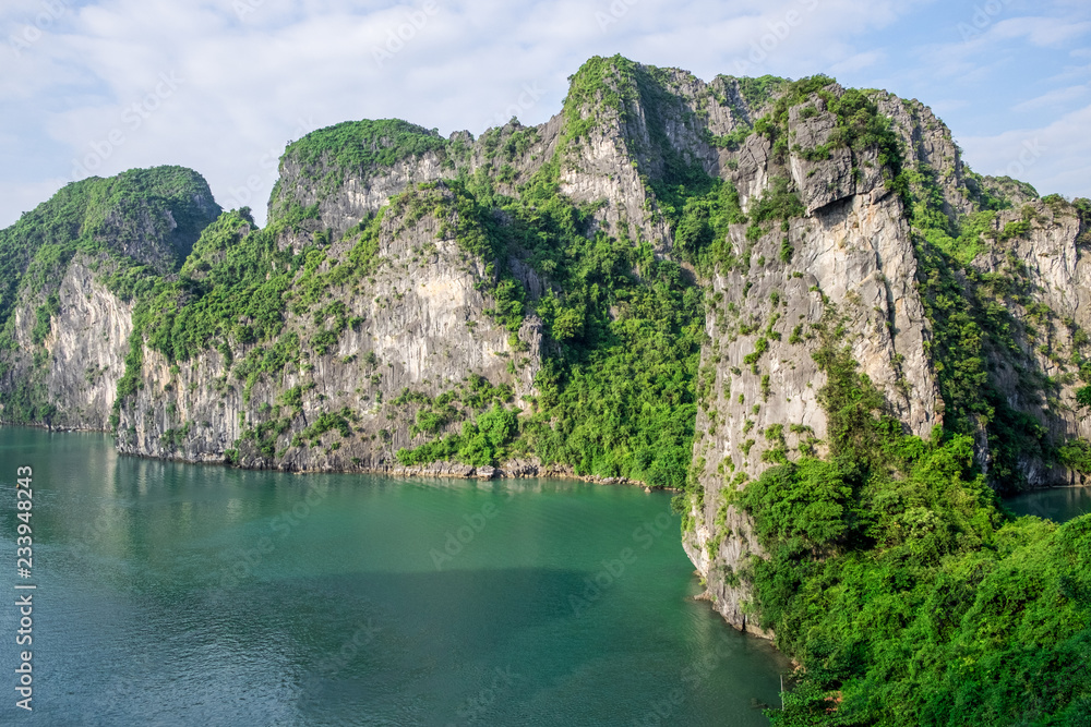 Panoramic view of Ha Long Bay. Located in the north of Vietnam, Ha Long Bay is one of the world's most famous nature heritages