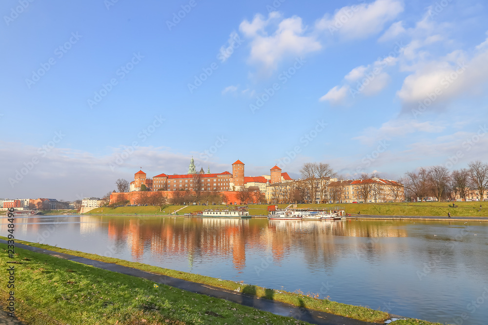 View of the Wawel Castle in Cracow, Poland