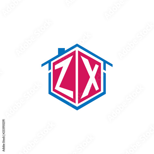 hexagon letters za architecture logo, icon, symbol