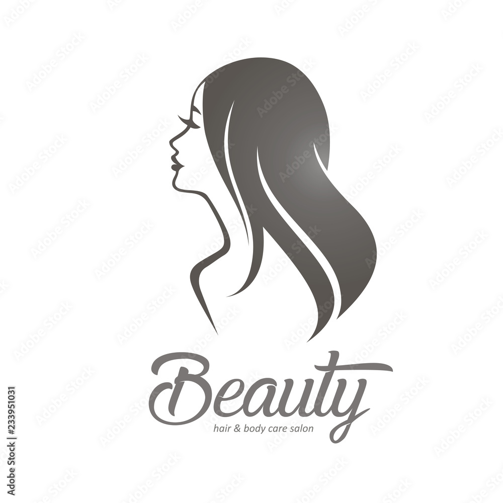 womans hair style stylized sillhouette, beauty salon logo template womans hair style stylized sillhouette, beauty salon logo template