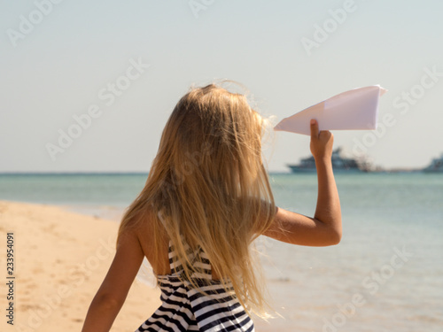 Wallpaper Mural young woman on the beach Torontodigital.ca