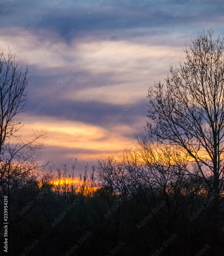 Obraz premium Beautiful sunset near Kuehmoos - Bavaria - Germany