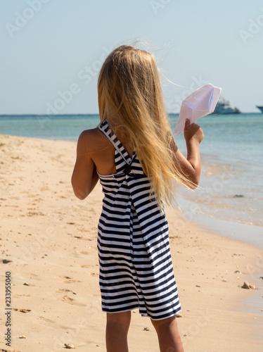 Wallpaper Mural blonde girl on the beach Torontodigital.ca