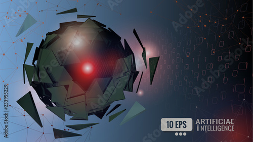 AI robot conceptual vector background
