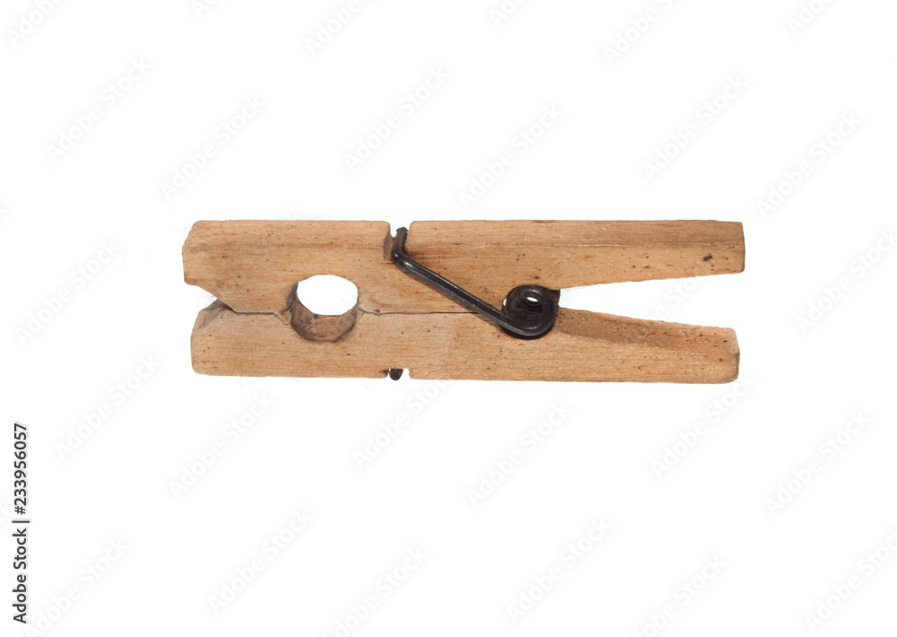 clothespin isolated on white background