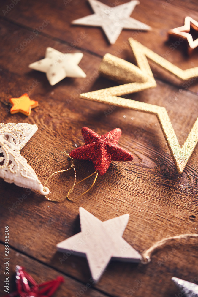 Christmas background. Set with a lot of different colorful stars Christmas background. Set with a lot of different colorful stars