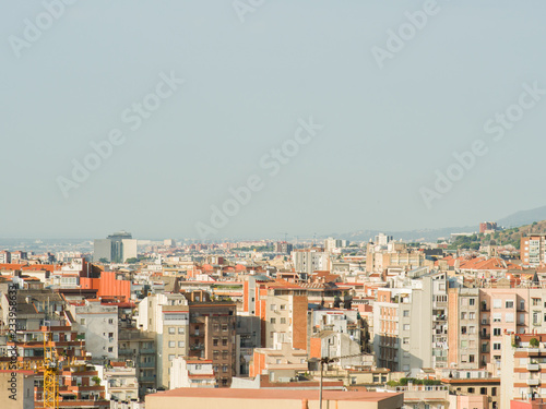 Panorama of the city of Barcelona from the top.