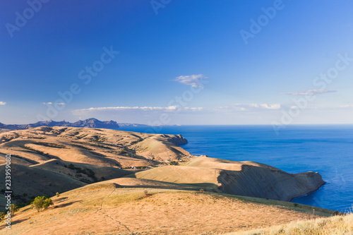 Crimean mountains on the background of the Black Sea