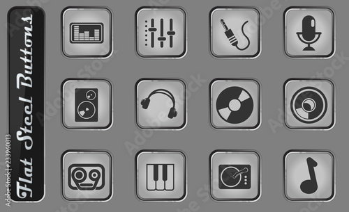 Audio and music simple vector icons