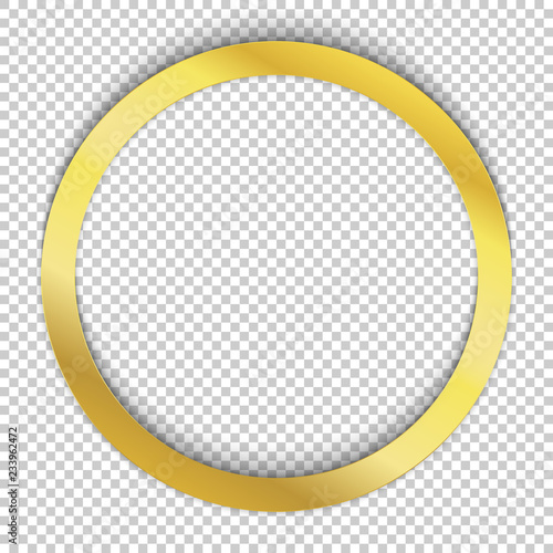 Realistic gold circle frame
