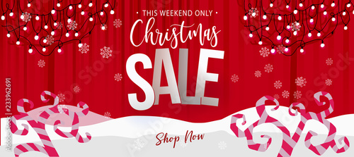 Red Christmas Sale banner