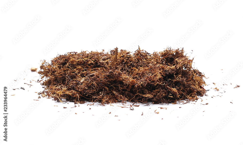 pile tobacco isolated on white background pile tobacco isolated on white background